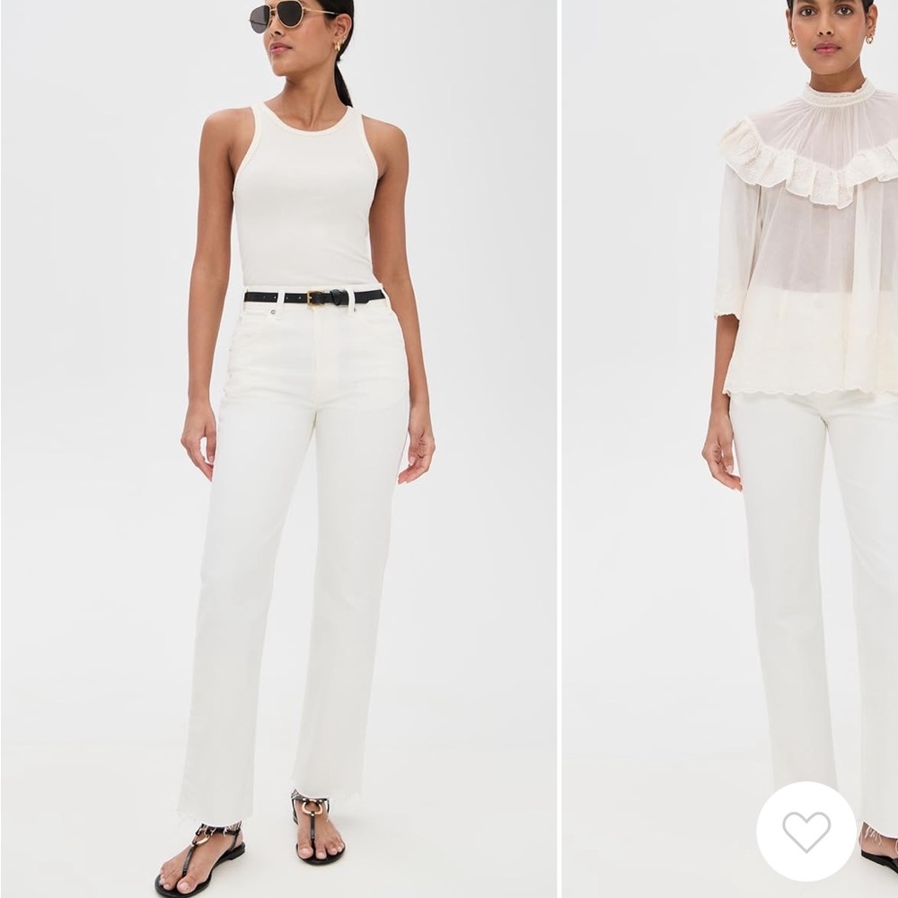 Nili Lotan Cream Calla Jeans 30